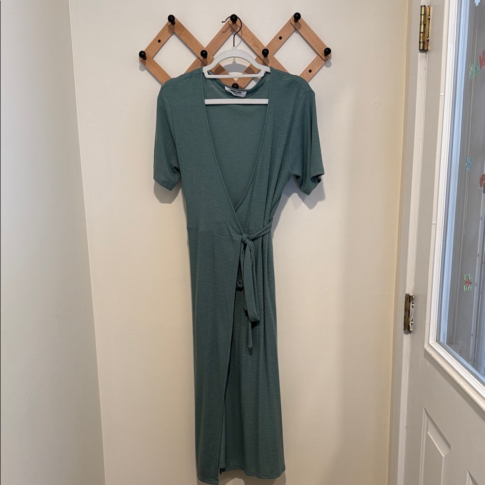 Double Zero Teal Midi Wrap Dress